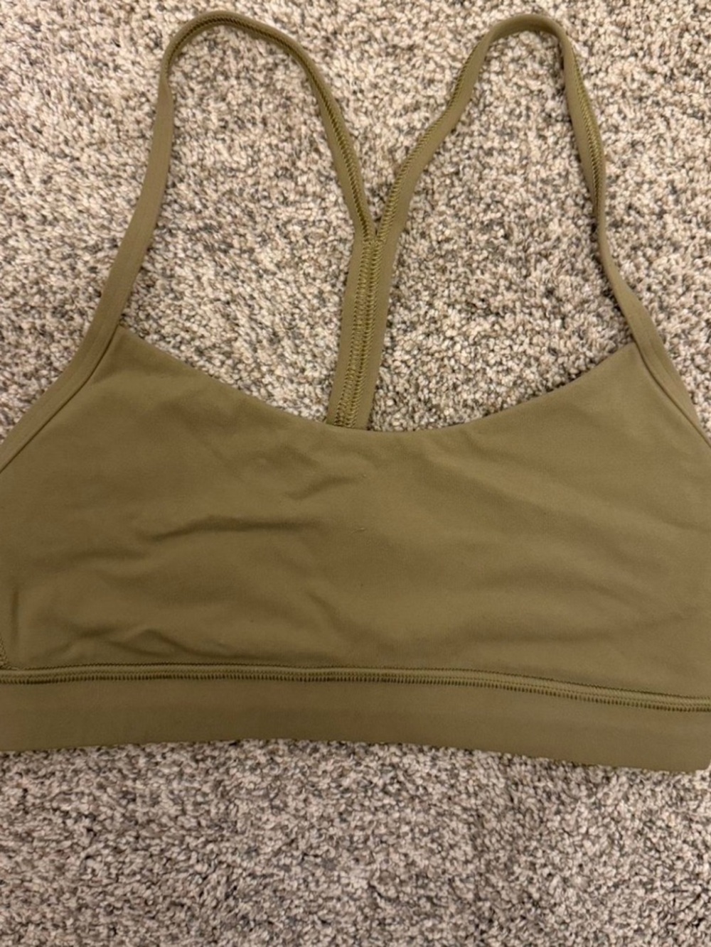 Lululemon Olive Green Seamless Y-Flow Sports Bra